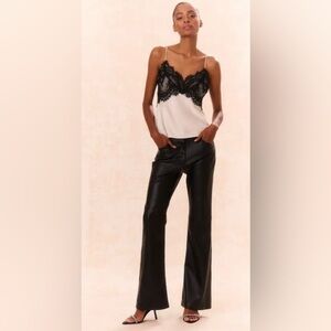 NWT Loveshackfancy Bordeaux Vegan Leather Pants 
Size: 0